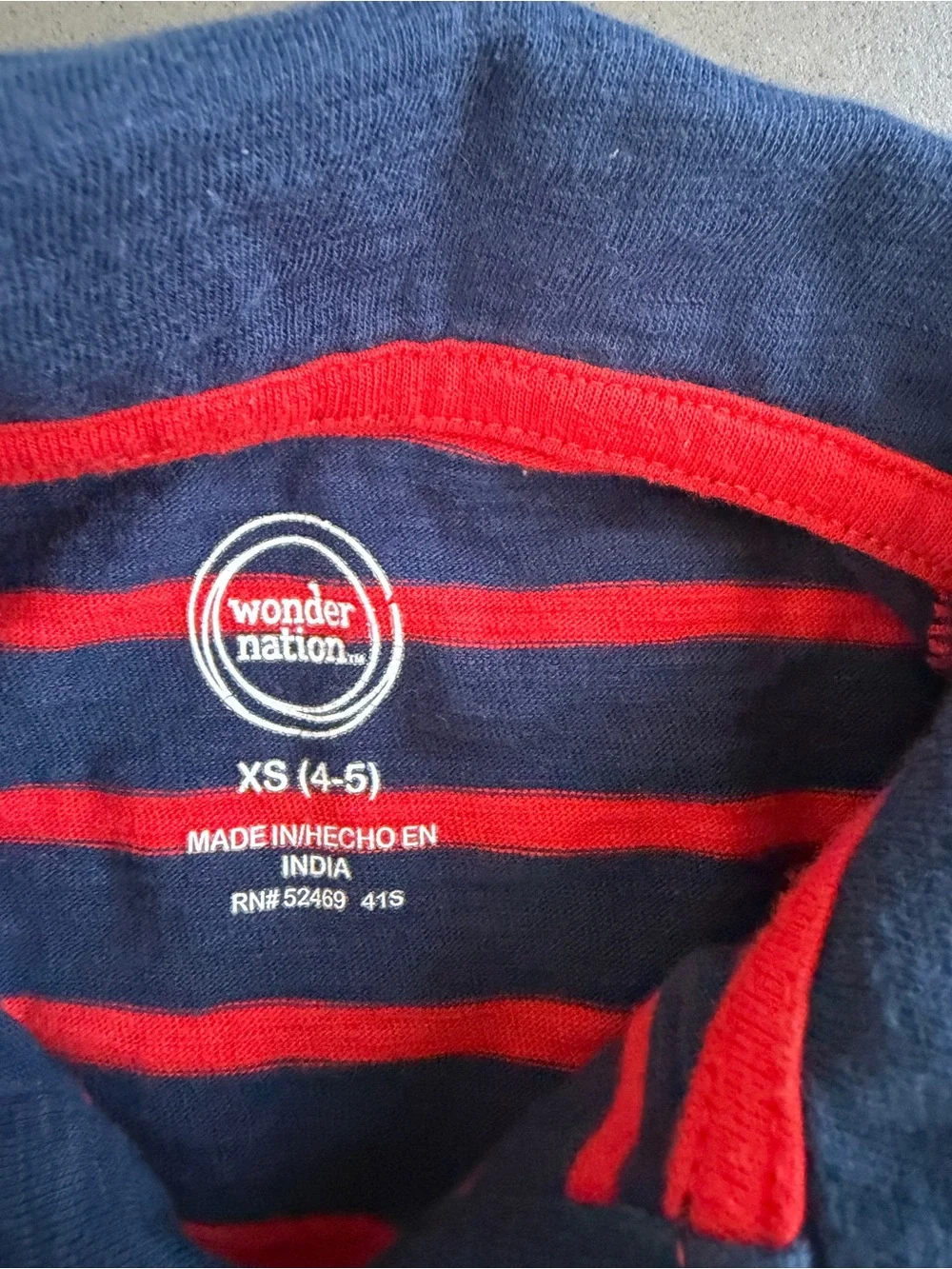 wonder nation Navy and Red Striped Polo XS